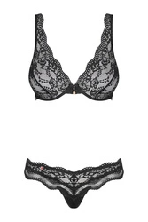 Obsessive Dame Set sexy Reizwäsche Träger String Spitze Luvae, Schwarz