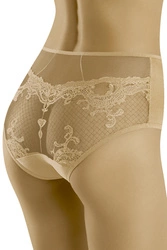 Wolbar Dame Slip Mit Hohem Bund Klassisch Elegant Spitze Netz Mesh Höschen Unterhose WB479, 