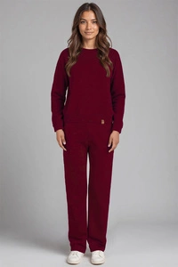 Vivisence Loungewear Damen Trainingsanzug Set Lockerer Schnitt Rundhals Freizeitanzug Mit Taschen 9205,