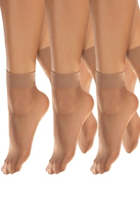 Vivisence Damen Söckchen Klassische 20 DEN 3Er-Pack Mit Unsichtbarer Zehenverstärkung Weich Und Bequem Breiter Rand Für Sicheren Halt Ohne Druck, daino