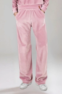Vivisence Damen Velour Jogginghose Mit Geradem Bein Und Elastischem Bund Bequeme Freizeithose Für Zuhause Sport Und Alltag 9105,