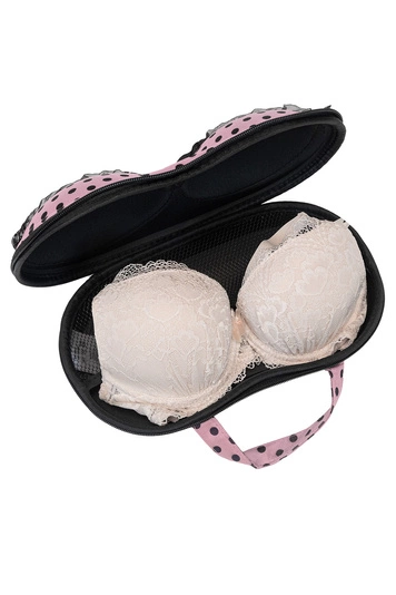 Kontri BH-Aufbewahrungstasche mit Accessoires BH Kofferorganizer Unterwäsche Etui Zubehör E1002 , Hellpink
