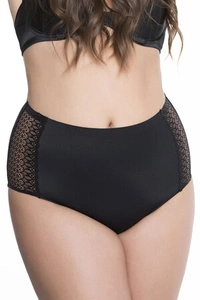 Julimex Damen Slip Unterhose Spitze Unterwäsche Lingerie Opal , Schwarz