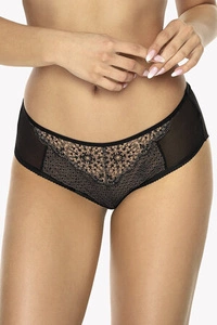 Gaia Dame Slip Elegant Spitze Stickerei Netz Tüll Geblümt 1053P Diana, Schwarz