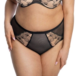 Gaia Dame Slip Stickerei Netz Voll Blumenmuster Klassisch Zweifarbig 1130P Filipa , Schwarz