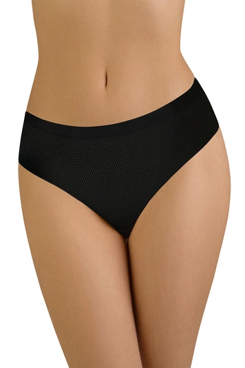 Vivisence Dame Slip Unterhose Gepunktet  Bund Spitze Unterwäsche 4012, schwarz