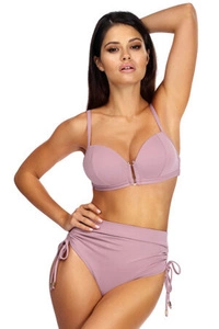 Lorin Bikini Set Dame Bademode Schnürung Regulierbar hoher Bund EU L2355/1, Rosa