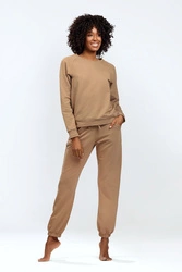Dkaren Dame Homewear Set Bequem Musterlos Rundhlasausschnitt Komfortabel Wenezja,