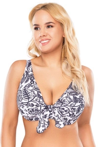 Vivisence Bikini Oberteil Damen Bügel Schleife Formend Stützfunktion 3203, weiß-schwarz
