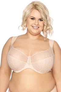 Gaia Damen BH Soft Schalen Netz Stickerei Unterwäsche S874M Samira Maxi , Beige