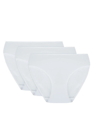 Vivisence Damen Slip Unterhosen Glatt Unterwäsche Ganztägiger Komfort 4002, weiß