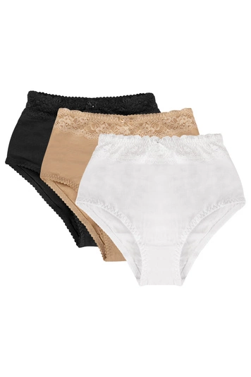 Mitex 3er Pack Damen Slip Shapewear Eva, weiß/beige/schwarz