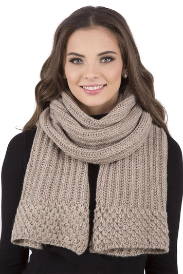 Vivisence Damen Schal Strick Klassisch Warm Weich Winter Alltagslook 7016S, beige
