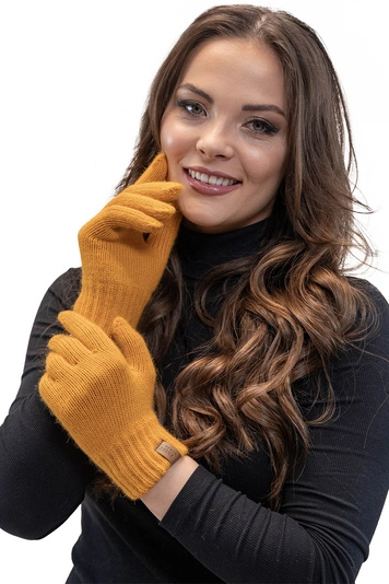 VIVISENCE Damen Winter Handschuhe Weichem und Warme Ideal für Kaltes Wetter 7014, honigfarben