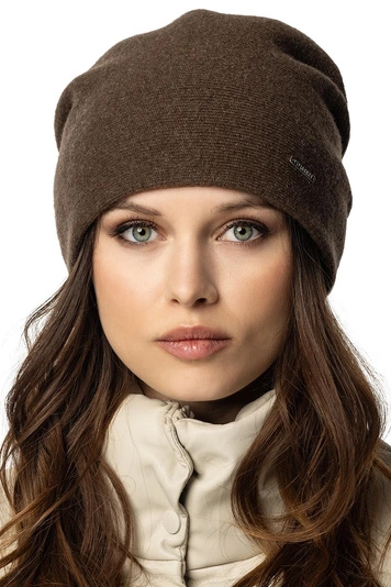 Vivisence Damen Mütze Wolle Falten Fleece Gefüttert Bequem Alltag Winter 7085, braun