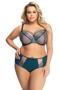 Gorsenia Damen Slip Unterhose Tüll Spitze hoher Bund K497 Paradise, grün