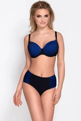 Vivisence 3207 Bikini BH Dame Bademode gepolstert musterlos regulierbar Setteil EU, dunkelblau-schwarz
