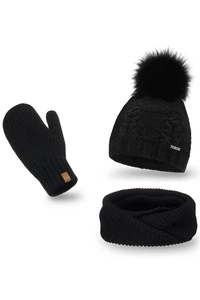 Pamami Dame Winterset Warm Gemustert Bommel 17549+14603+20680,