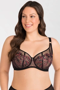 Gorsenia Dame Balconette-BH Bügel Soft Cups Stickerei Tüll Geblümt Elegant K793 Jenny,