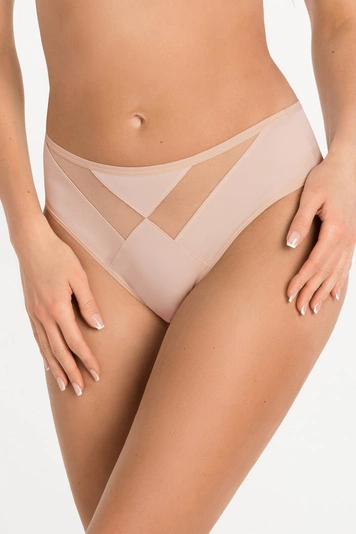 Gorsenia Dame Slip Unterhose Tüll Netz glatt Unterwäsche K567 Vicky, 
