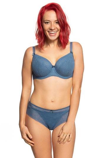 Gaia Damen Slip Unterhose höherer Bund Unterwäsche 594P Sandy, Blau