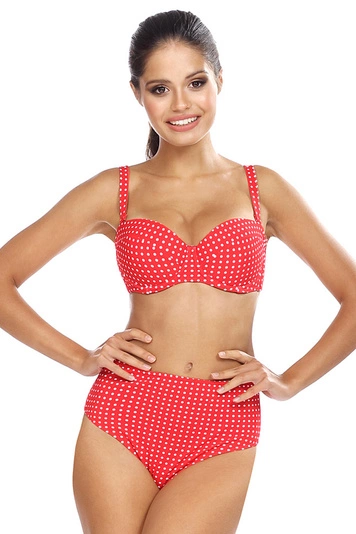 Lorin Bikini Set Dame Bademode  regulierbar hoher Bund gepunktet L2430/2 , Orange