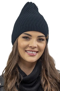 Vivisence Damen Mütze Winter Verlängertem Schnitt Wärmendem Garn Herbst 7017, dunkelblau