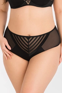 Gorsenia Dame Slip Hoher Bund Voll Netz Spitze Gemustert Klassisch Unterhose K811 Yoko,