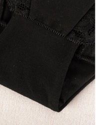 Wolbar Damen Slips Spitze hoher Bund Unterhose WB408, schwarz
