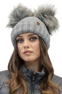 Vivisence Damen Bommelmütze Winter Zwei Bommel Wärmendem Garn Antistatischer 70106, hellgrau