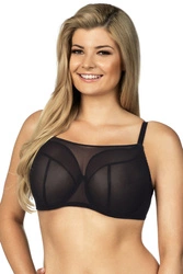 Lupoline Dame Soft-BH Top Träger musterlos Tüll Netz Träger Unterwäsche 131, Schwarz