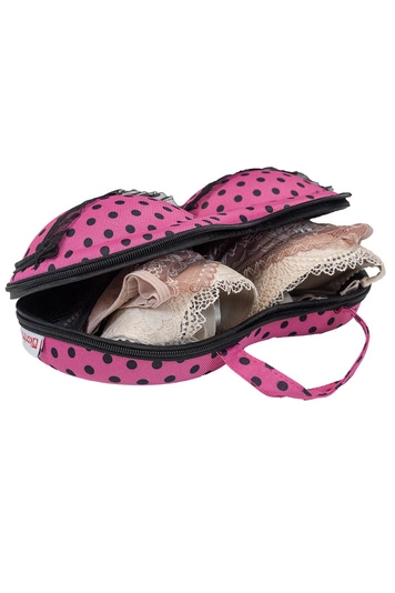 Kontri BH-Aufbewahrungstasche mit Accessoires BH Kofferorganizer Unterwäsche Etui Zubehör E1002, dunkelpink