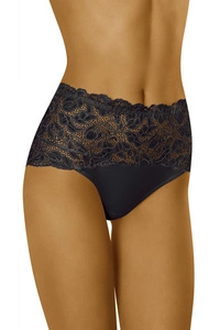 Wolbar WB414 Dame Slip Unterhose hoher Bund Unterwäsche, schwarz