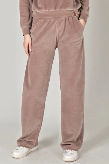 Vivisence Damen Velour Jogginghose Mit Geradem Bein Und Elastischem Bund Bequeme Freizeithose Für Zuhause Sport Und Alltag 9105, 