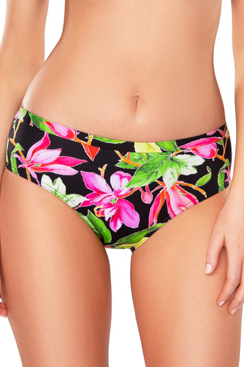 Vivisence Bikinislips Dame Bademode musterlos normaler Bund Setteil EU  3001, pinke Blumen 