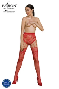 Passion Dame Strumpfhose Reizwäsche Sexy Netz Blumenmuster Sinnlich Elastisch ECO S004,