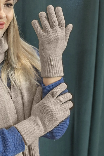Vivisence Damen Handschuhe Winter Aus Warmem Garn Perfekt für Kalte Tage 7204, beige