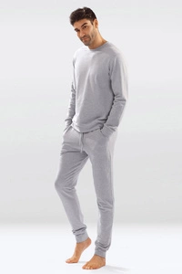 Dkaren Herren Homewear Set Bequem Musterlos Rundhlasausschnitt Komfortabel Justin,
