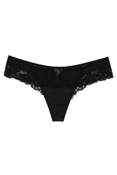 Wolbar Damen Sexy Tanga-Strings Spitze Miederslip Slips mit tiefer Hüftlinie WB09, schwarz