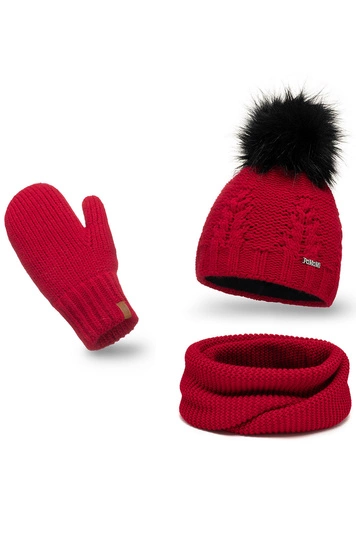 Pamami Dame Winterset Warm Gemustert Bommel 17549+14603+20680, 