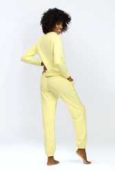 Dkaren Dame Homewear Set Bequem Musterlos Rundhlasausschnitt Komfortabel Wenezja,