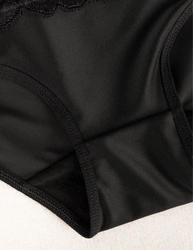 Wolbar Damen Sexy Shapewear-Slips Spitze Miederslip Hohe Taille Figurformende WB207, schwarz