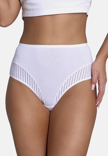 Wolbar Damen Slips Panties Höschen Hohe Taille Slips Hoher Taillenslip Bauchkontrolle Glatte Beschichtete Für den Alltag Unterhosen Maxi-Slip WB129, weiß