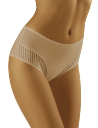 Wolbar Damen Slips Panties Höschen Hohe Taille Slips Hoher Taillenslip Bauchkontrolle Glatte Beschichtete Für den Alltag Unterhosen Maxi-Slip WB129, beige