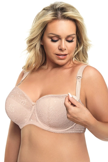 Gorsenia Still-BH Dame Umstandsmode Spitze Netz Bügel regulierbar MK14 Mey , Beige