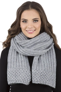 Vivisence Damen Schal Strick Klassisch Warm Weich Winter Alltagslook 7016S, hellgrau