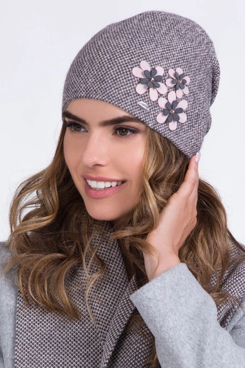 Kamea Dame Wintermütze Kopfbedeckung warm gemustert dick Lusi, rosa