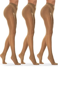 Vivisence Damen Strumpfhose 40 DEN 3Er-Pack Mit Hohem Bund Und Verstärkter Zehenpartie Für Optimalen Komfort Perfekt Für Elegante Outfits, beige