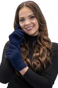 VIVISENCE Damen Winter Handschuhe Weichem und Warme Ideal für Kaltes Wetter 7014, marineblau