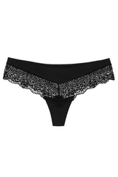 Wolbar Damen Sexy Shorts-Strings Spitze Miederslip Slips mit tiefer Hüftlinie WB409, schwarz